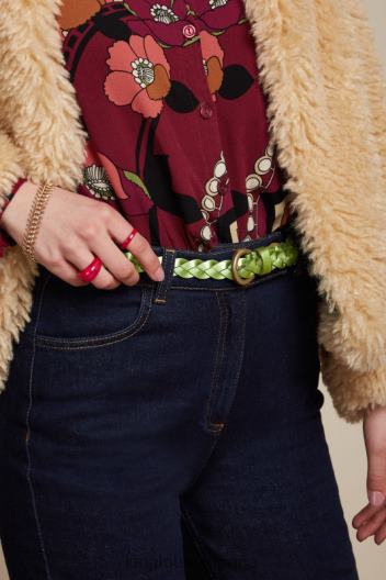 cinturón trenzado brillante ZD4DX187 accesorio verde leñera mujer King Louie