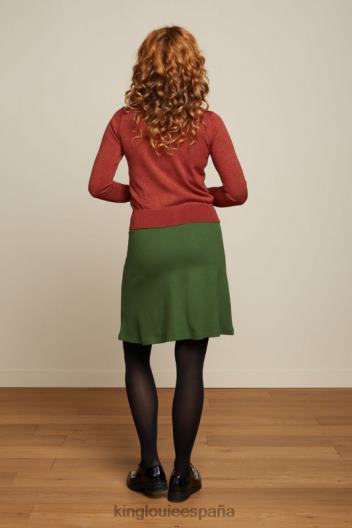 falda con borde milano uni ZD4DX170 vestir col rizada verde mujer King Louie