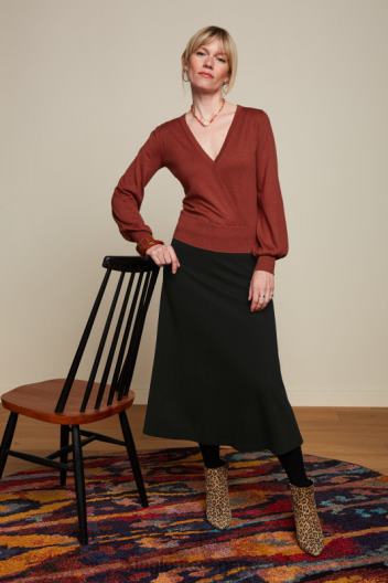 falda juno crepe milano ZD4DX160 vestir negro mujer King Louie