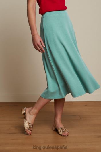 falda juno crepe milano ZD4DX162 vestir turquesa polvoriento mujer King Louie