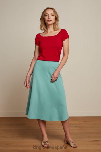 falda juno crepe milano ZD4DX162 vestir turquesa polvoriento mujer King Louie