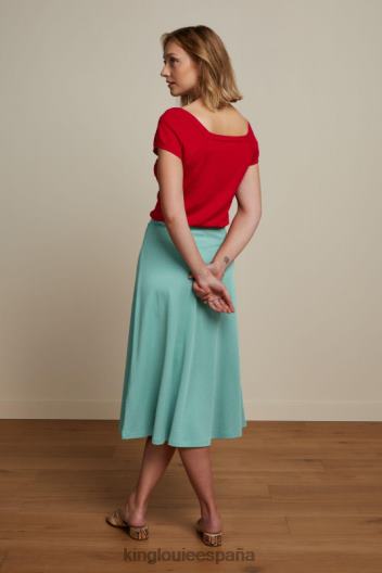 falda juno crepe milano ZD4DX162 vestir turquesa polvoriento mujer King Louie