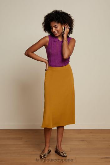 falda juno crepe milano ZD4DX163 vestir marrón dorado mujer King Louie