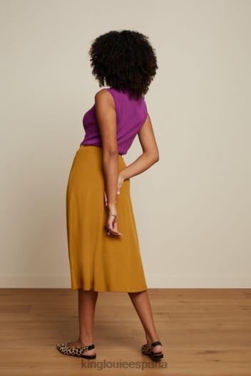 falda juno crepe milano ZD4DX163 vestir marrón dorado mujer King Louie