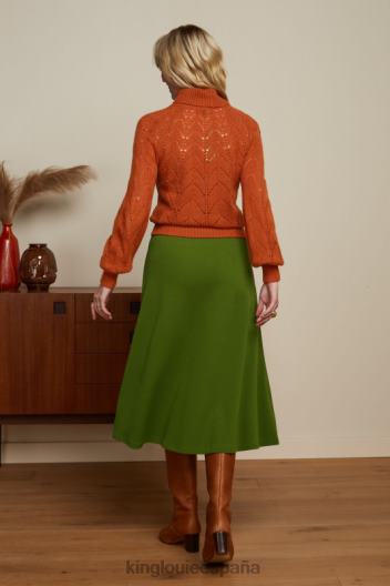 falda juno crepe milano ZD4DX165 vestir verde oliva mujer King Louie