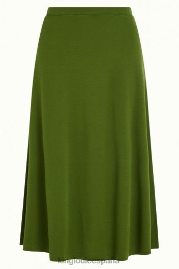 falda juno crepe milano ZD4DX165 vestir verde oliva mujer King Louie
