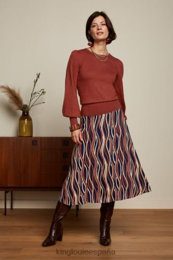 falda midi juno merrill ZD4DX152 vestir azul mujer King Louie