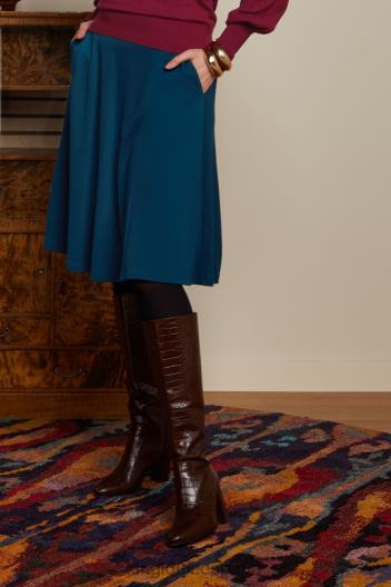 falda serena crepé milano ZD4DX144 vestir estanque azul mujer King Louie