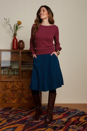 falda serena crepé milano ZD4DX144 vestir estanque azul mujer King Louie