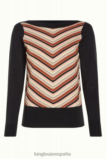 Top de hiedra con raya de lapislázuli ZD4DX61 vestir negro mujer King Louie