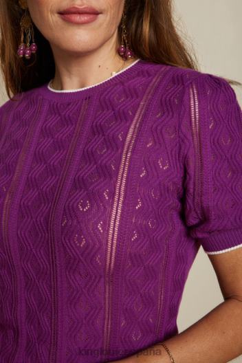 agnes puff top herrero ZD4DX101 vestir morado brillante mujer King Louie