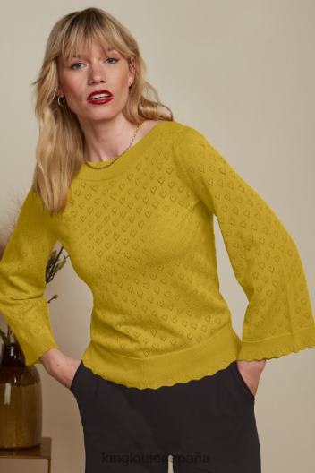 audrey trompeta manga corazón ajour ZD4DX81 vestir curry amarillo mujer King Louie