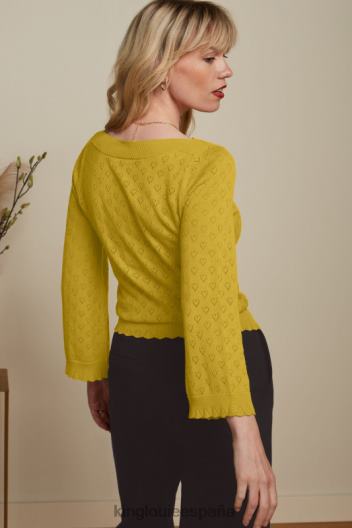 audrey trompeta manga corazón ajour ZD4DX81 vestir curry amarillo mujer King Louie