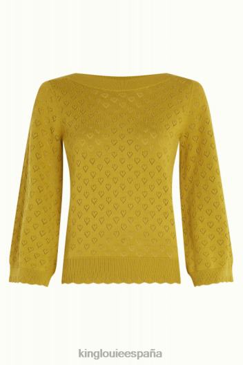 audrey trompeta manga corazón ajour ZD4DX81 vestir curry amarillo mujer King Louie