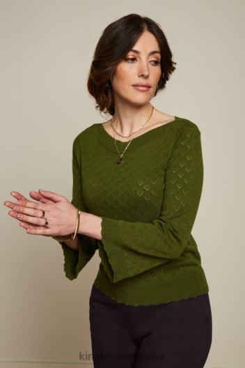 audrey trompeta manga corazón ajour ZD4DX83 vestir verde oliva mujer King Louie