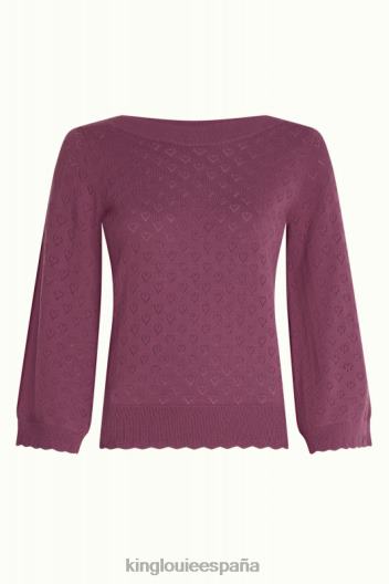 audrey trompeta manga corazón ajour ZD4DX85 vestir rojo granate mujer King Louie