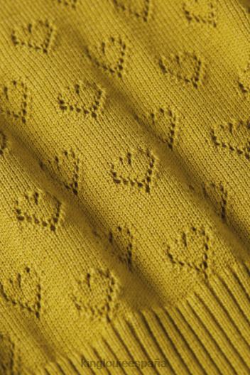 bella top con mangas acampanadas corazón ajour ZD4DX86 vestir curry amarillo mujer King Louie