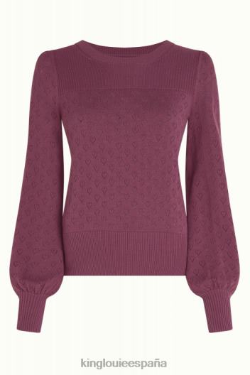 bella top con mangas acampanadas corazón ajour ZD4DX89 vestir rojo granate mujer King Louie