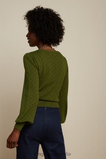 bella top con mangas acampanadas corazón ajour ZD4DX90 vestir verde oliva mujer King Louie