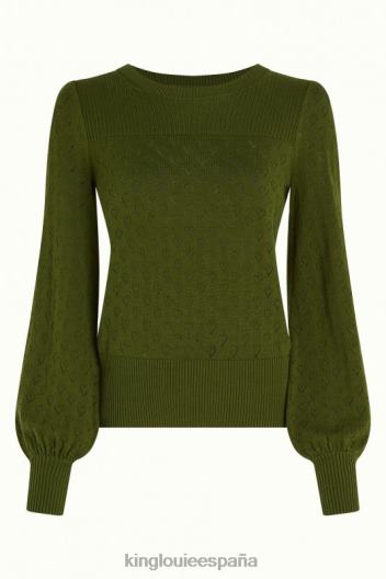 bella top con mangas acampanadas corazón ajour ZD4DX90 vestir verde oliva mujer King Louie