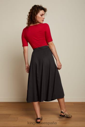 carice v top uni canalé ZD4DX100 vestir rojo rubí mujer King Louie