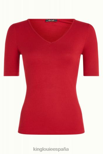 carice v top uni canalé ZD4DX100 vestir rojo rubí mujer King Louie