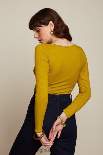 carice v top uni canalé ZD4DX50 vestir curry amarillo mujer King Louie