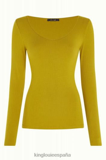 carice v top uni canalé ZD4DX50 vestir curry amarillo mujer King Louie