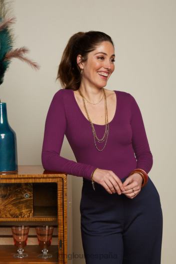 carice v top uni canalé ZD4DX51 vestir caspia morada mujer King Louie