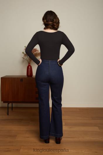 carice v top uni canalé ZD4DX52 vestir negro mujer King Louie