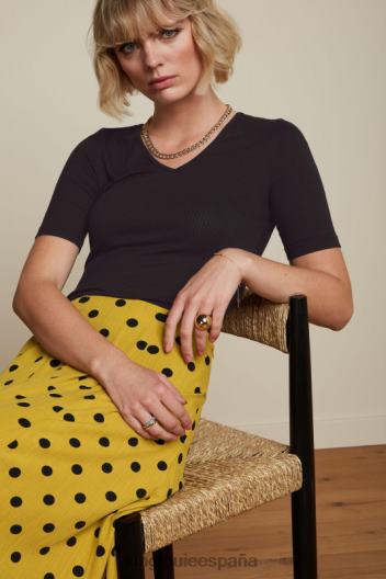 carice v top uni canalé ZD4DX98 vestir negro mujer King Louie