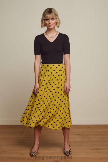 carice v top uni canalé ZD4DX98 vestir negro mujer King Louie