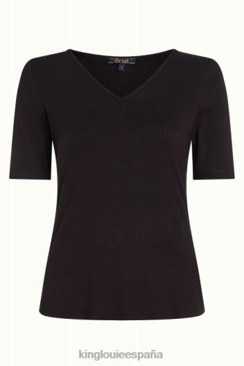 carice v top uni canalé ZD4DX98 vestir negro mujer King Louie