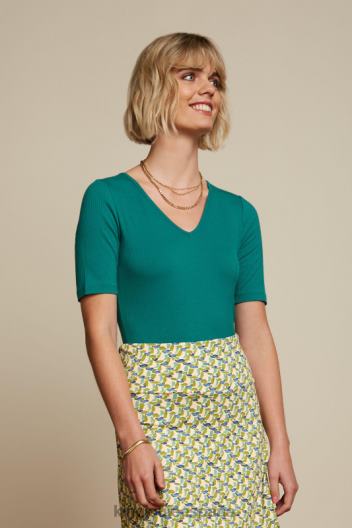 carice v top uni canalé ZD4DX99 vestir ponderosa verde mujer King Louie