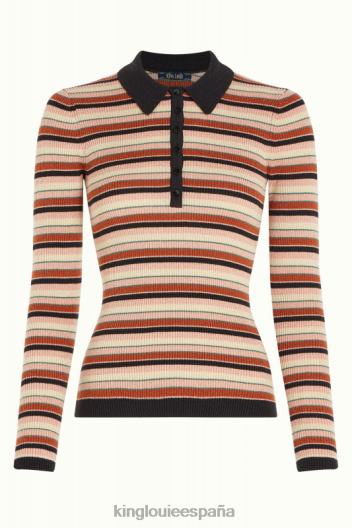 polo de canalé con rayas lapislázuli ZD4DX62 vestir negro mujer King Louie