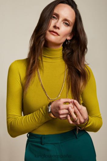 top con cuello vuelto y canalé unicolor ZD4DX46 vestir curry amarillo mujer King Louie