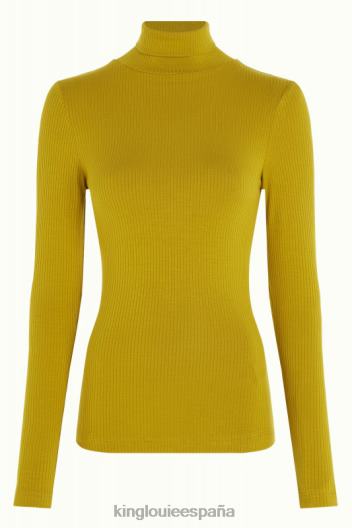 top con cuello vuelto y canalé unicolor ZD4DX46 vestir curry amarillo mujer King Louie