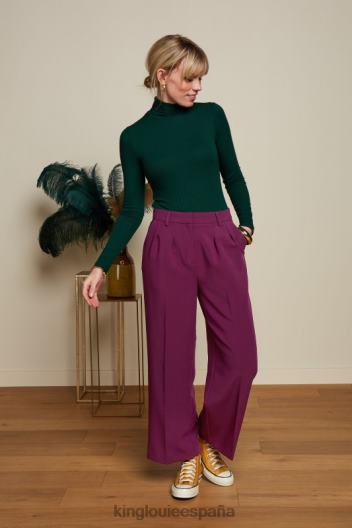 top con cuello vuelto y canalé unicolor ZD4DX47 vestir Pino verde mujer King Louie