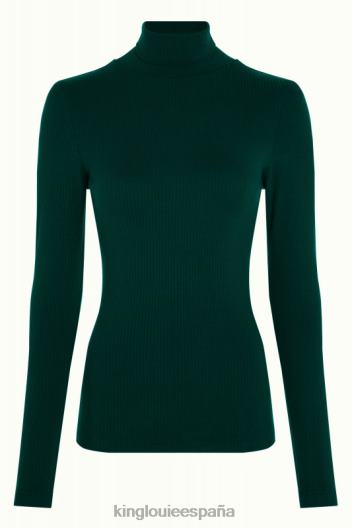 top con cuello vuelto y canalé unicolor ZD4DX47 vestir Pino verde mujer King Louie