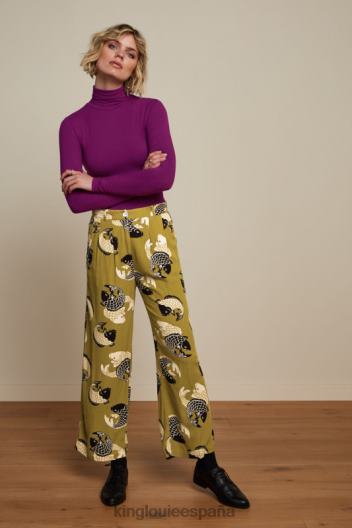 top con cuello vuelto y canalé unicolor ZD4DX48 vestir caspia morada mujer King Louie