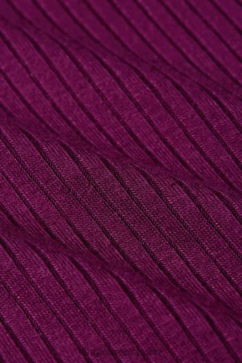 top con cuello vuelto y canalé unicolor ZD4DX48 vestir caspia morada mujer King Louie