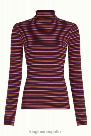 top con cuello vuelto y rayas rolla ZD4DX56 vestir mesa rosa mujer King Louie