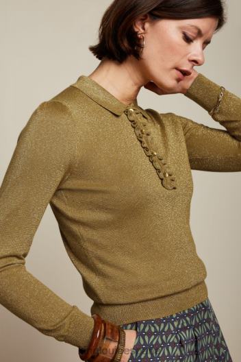 top polo con volantes lapislázuli ZD4DX65 vestir marrón dorado mujer King Louie