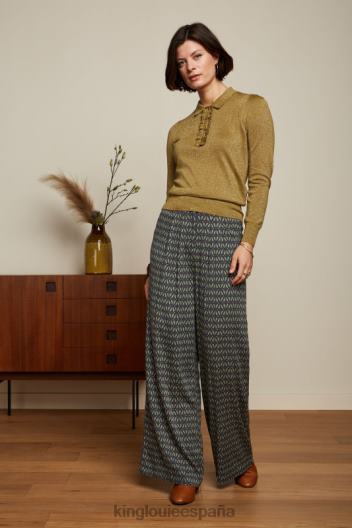 top polo con volantes lapislázuli ZD4DX65 vestir marrón dorado mujer King Louie