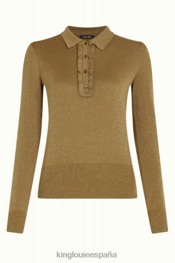 top polo con volantes lapislázuli ZD4DX65 vestir marrón dorado mujer King Louie