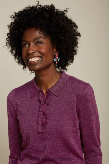 top polo con volantes lapislázuli ZD4DX66 vestir caspia morada mujer King Louie