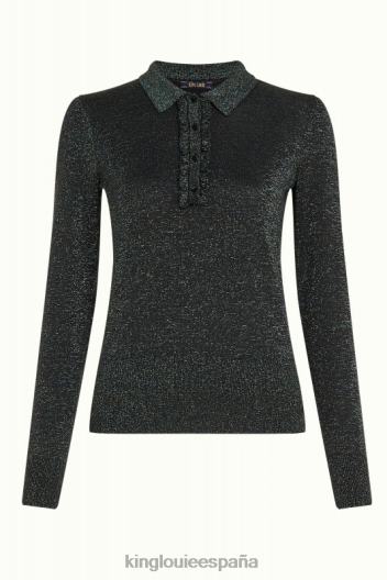 top polo con volantes lapislázuli ZD4DX67 vestir negro mujer King Louie