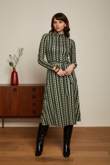 vestido betsy cuello vuelto quincy ZD4DX8 vestir Pino verde mujer King Louie