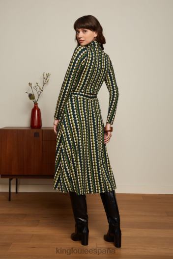 vestido betsy cuello vuelto quincy ZD4DX8 vestir Pino verde mujer King Louie