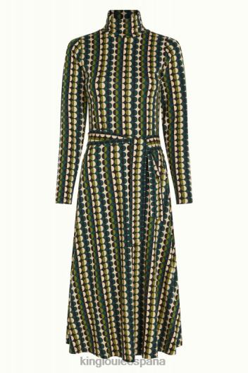 vestido betsy cuello vuelto quincy ZD4DX8 vestir Pino verde mujer King Louie
